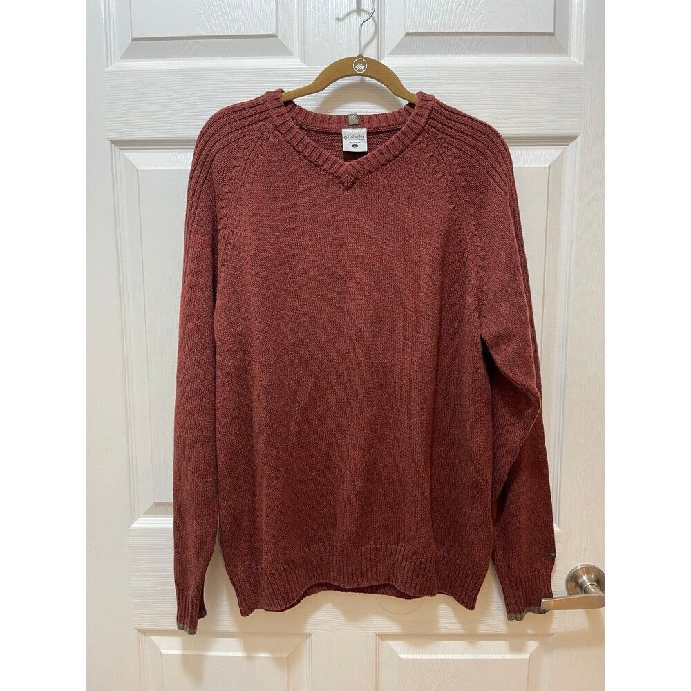 Columbia Mens Knitted Sweater Pullover Size L 100% Cotton